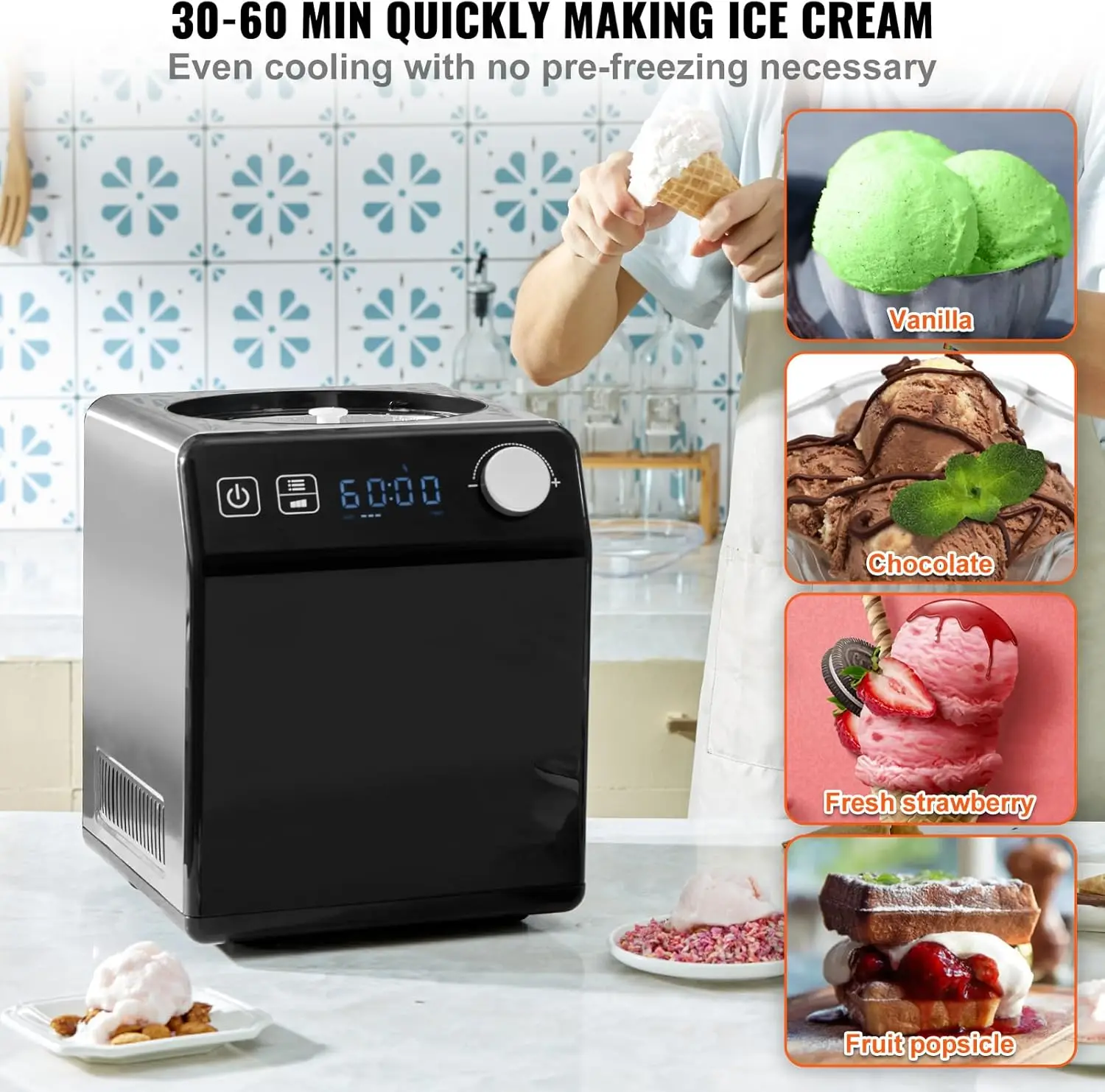 Upright Automatic Ice Cream Ma - Ice Cream Maker Electric บทวิจารณ์และราคา
