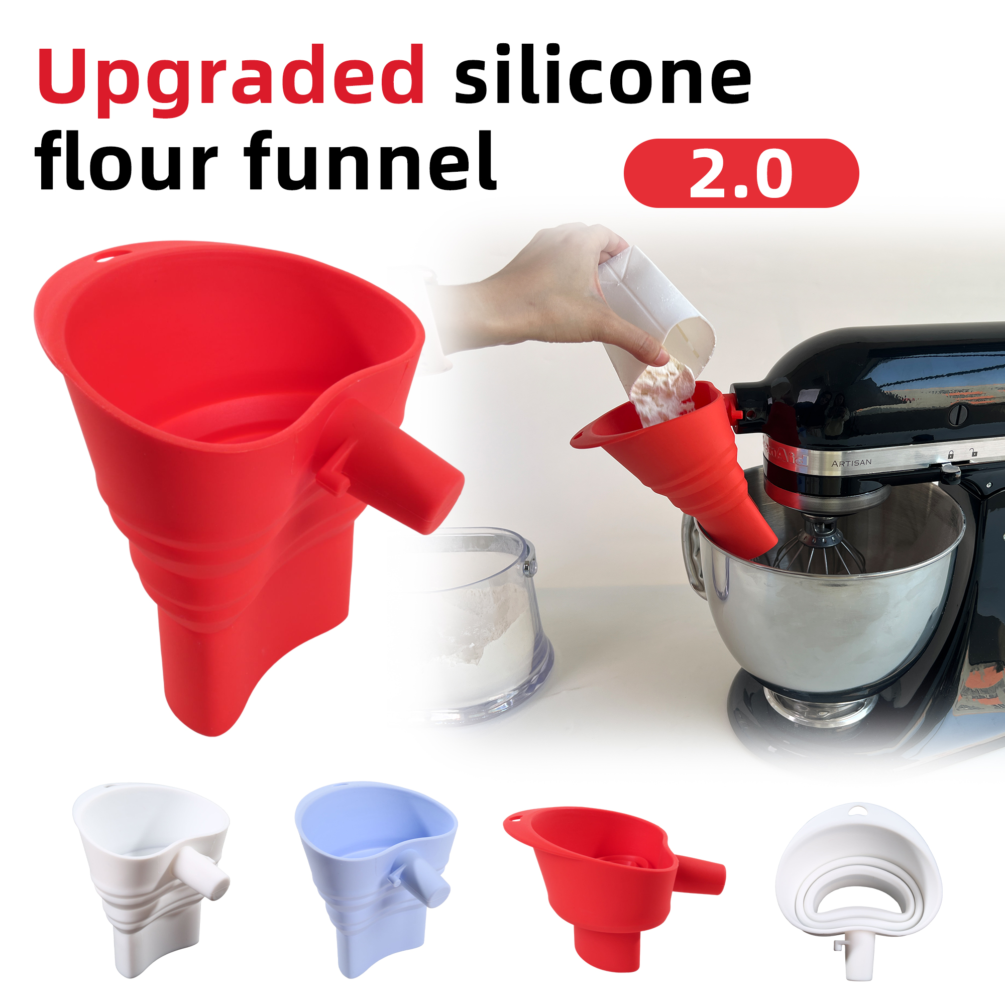 1/3pcs mix Silicone Flour Funn - Kitchen Appliances Unit บทวิจารณ์และราคา