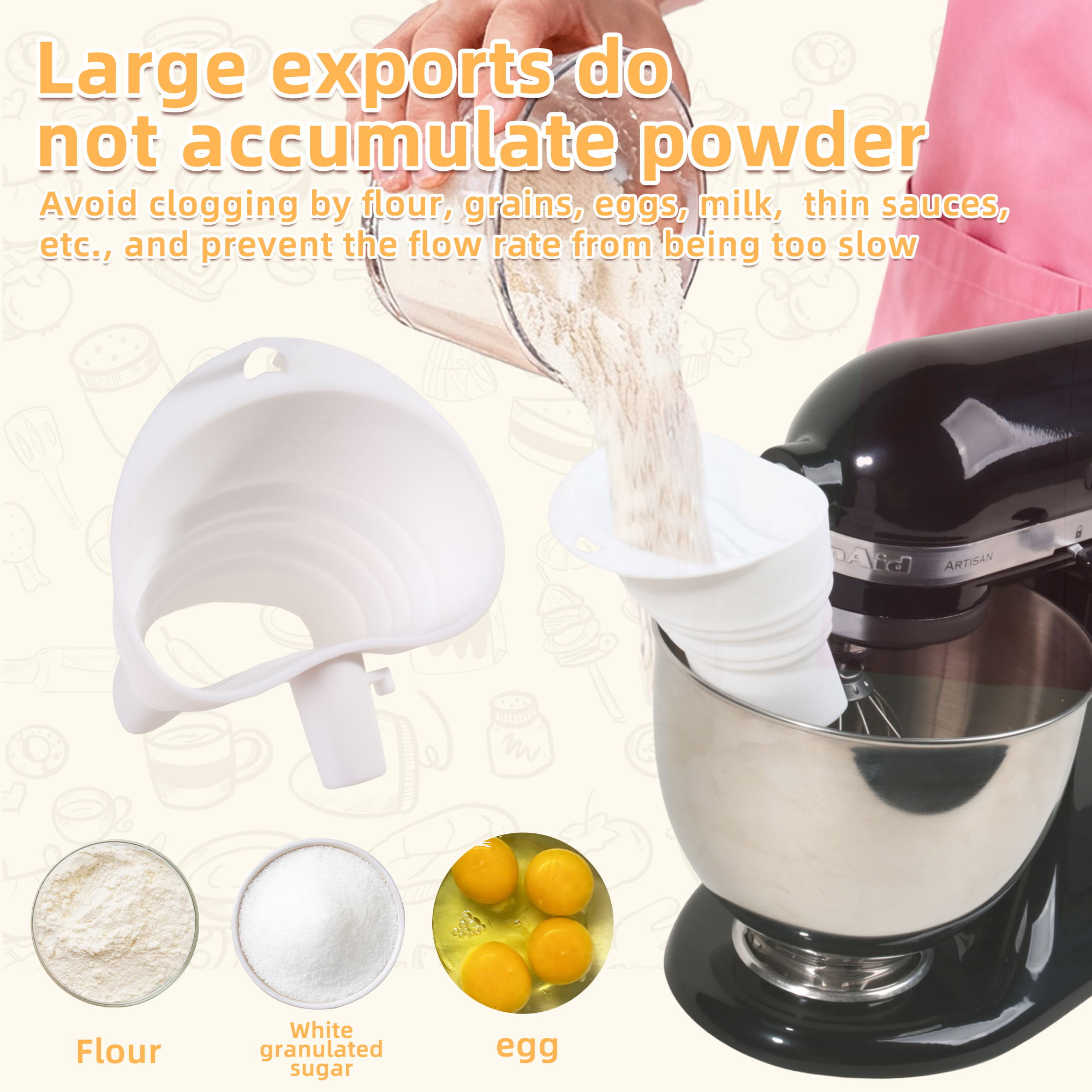1/3pcs mix Silicone Flour Funn - Kitchen Appliances Unit บทวิจารณ์และราคา