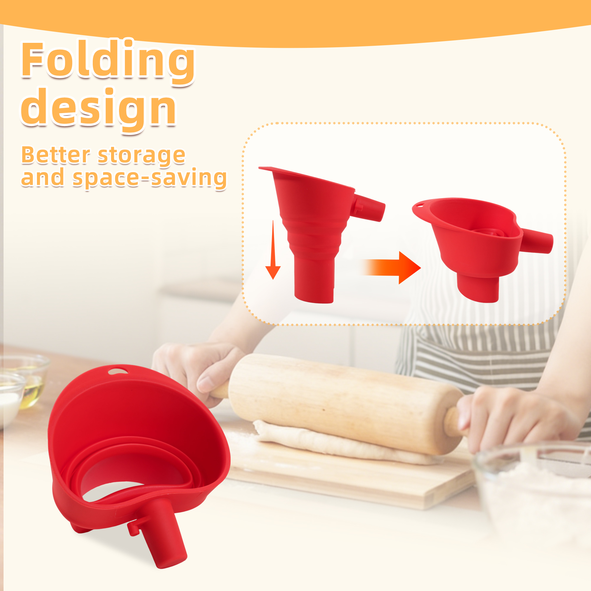 1/3pcs mix Silicone Flour Funn - Kitchen Appliances Unit บทวิจารณ์และราคา